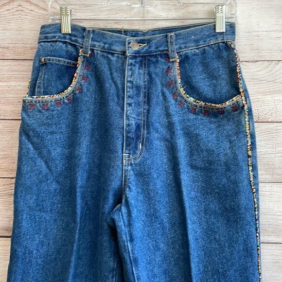VINTAGE ZANADI BEADED AND EMBROIDERED HIGH RISE JEANS - Picture 3 of 13